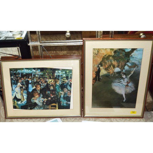 234 - Two Framed and Mounted Impressionist Prints under Glass:  Renoir's 