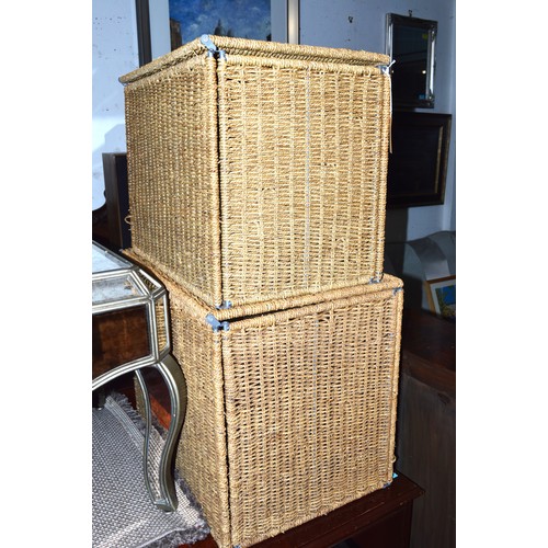 62 - Two Matching Seagrass Storage Baskets