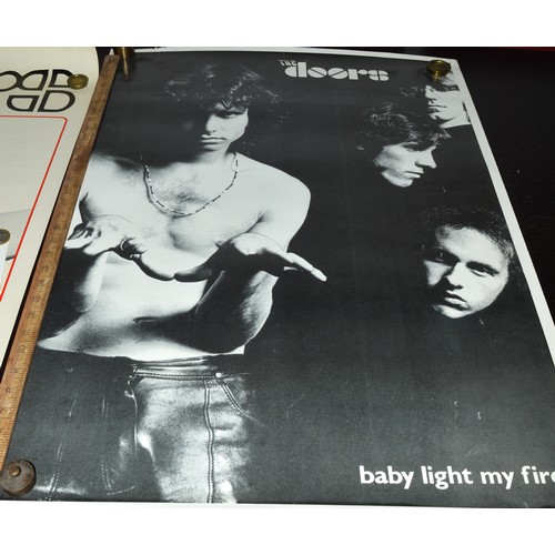 91 - Two 1970s Posters of The Doors, Plus a Jim Morrison Print (with Discography) by Simon Farnhell (Prin... 