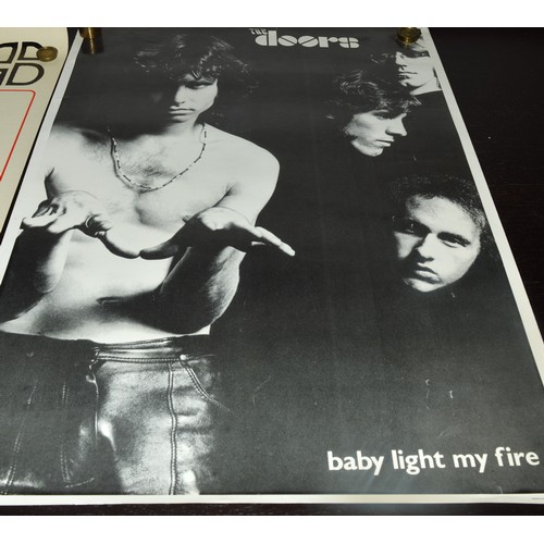 91 - Two 1970s Posters of The Doors, Plus a Jim Morrison Print (with Discography) by Simon Farnhell (Prin... 