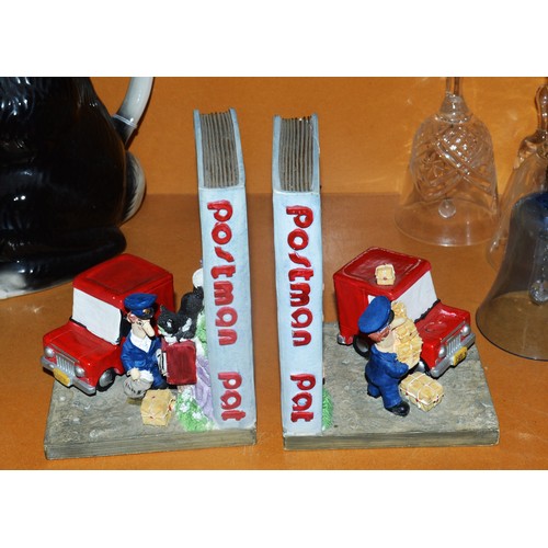 51 - Assorted:  Postman Pat Bookends, Bunnykins Money Box (no Stopper), Tony Wood 