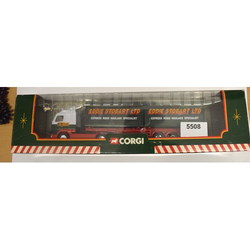 219 - Boxed Corgi Eddie Stobart TY867025 Volvo Skeletal Trailer