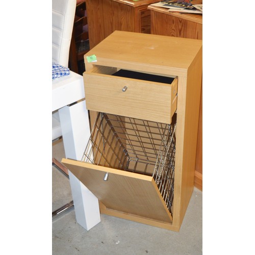 52 - Office-Related Lightwood Chest having One Drawer over a Pull-Out Bin/Basket