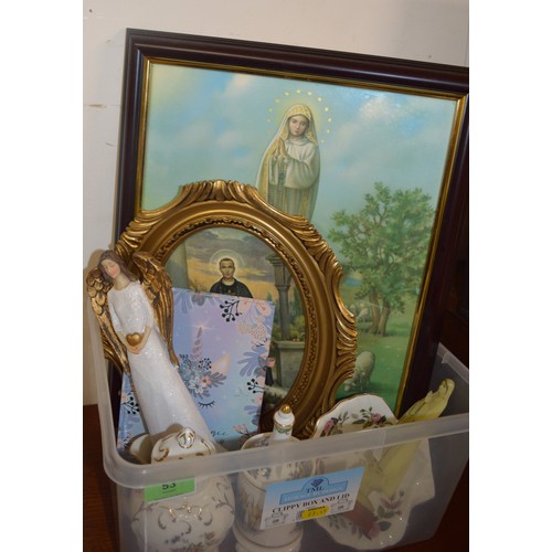 53 - Speculative Lot:  Religion-Related Items, Ornaments, Chinaware, etc