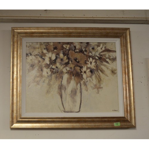 42 - Large Framed and Mounted Floral Artwork by Adelene Fletcher (has exhibited at the Royal Institute of... 