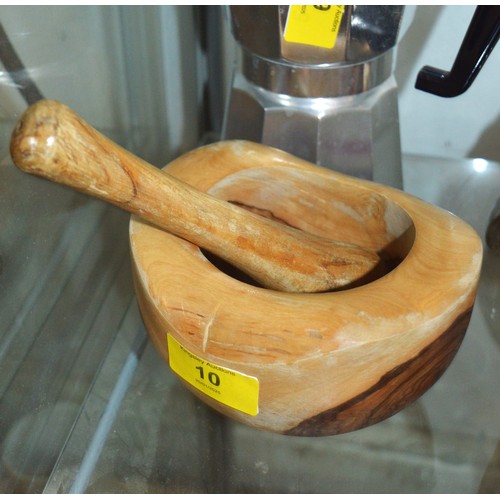 10 - Olive Wood Mortar and Pestle