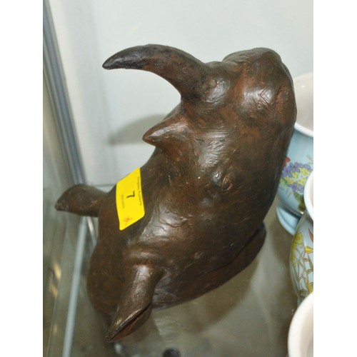 7 - A Resin Figure of a Rhino's head