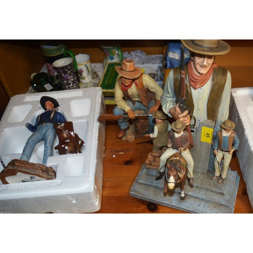 45 - Two Resin John Wayne Figures