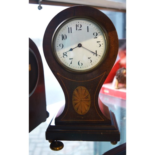 174 - Art Nouveau Mantle Clock (with Marquetry Inset)