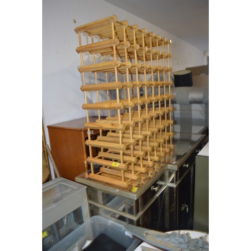 230 - Wooden Wine Bottle Rack (56 Bottles)