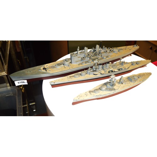 233 - Three Made Model Kits: HMS Dreadnought (1906), Airfix  HMS Hood (1941) and HMS Vanguard (1946)

Not ... 