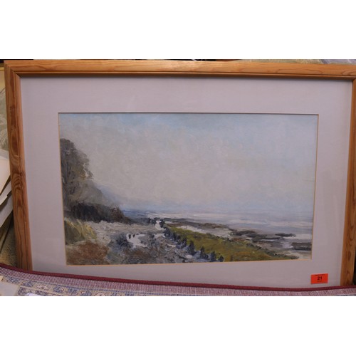 112 - Framed, Mounted, and Glazed Oil Painting of a Coastal Scene Signed by (Exhibited Artist) John Sinnot... 