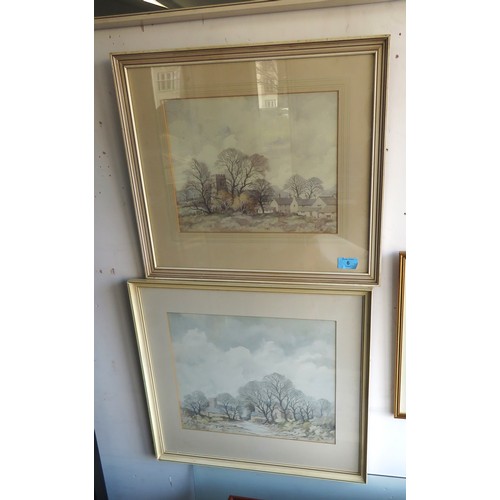 6 - Two Framed, Mounted, and Glazed Original Watercolours Signed by Bertie Robinson:  