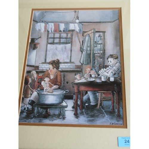 24 - Framed, Mounted, and Glazed Print by B J Gordon - 