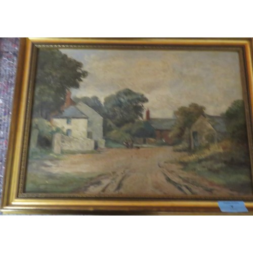 7 - Framed Oil Artwork by Chas B. Dickins - 