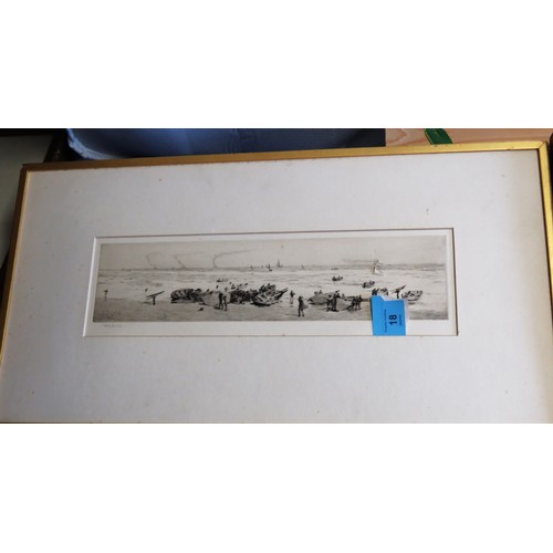 14 - Antique Framed, Mounted, and Glazed Drypoint Etching by J Finnie R.I. - 