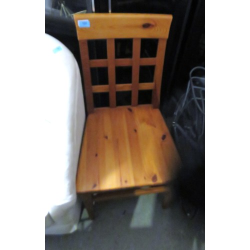 120 - A Solid Pine Lattice Back Kitchen Dining Chair by John Lewis