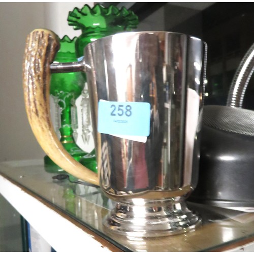 258 - P Bros E.P.N.S. Bone-Handled Tankard