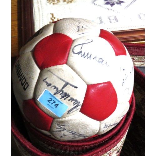 274 - Signed Liverpool FC Football Circa 1974-1975