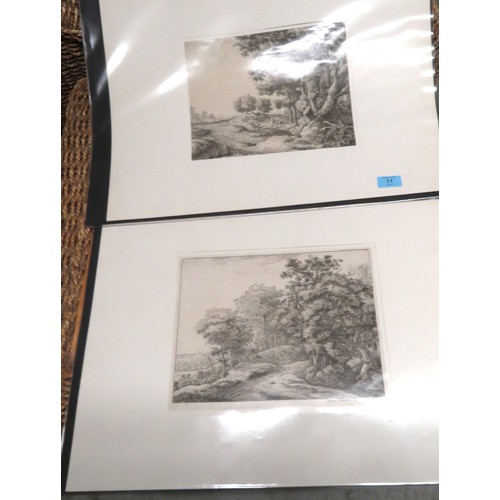 11 - Two Unframed Etchings Signed by Antoni Waterloo