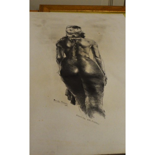 15 - Unframed Charcoal Etching of Nude