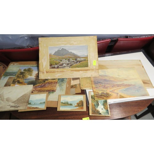 1 - Large Quantity of Unframed Antique/Vintage Watercolours (Some Foxing and Tears)