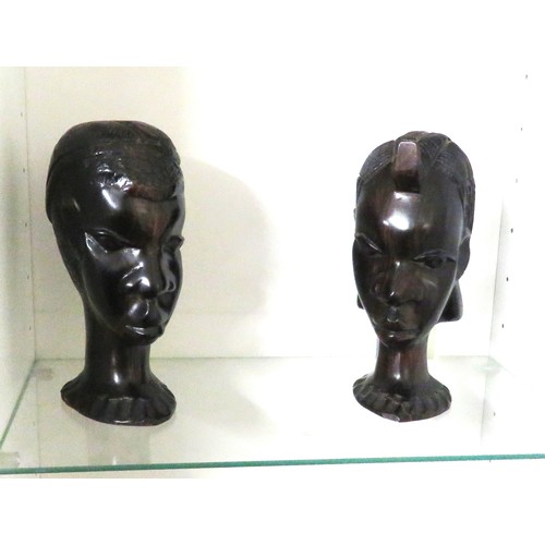 205 - Treen Pair of African Heads