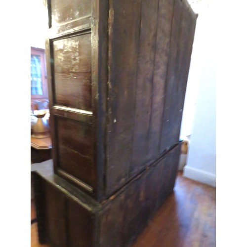 294 - Antique Dark Oak Hall Livery Cupboard