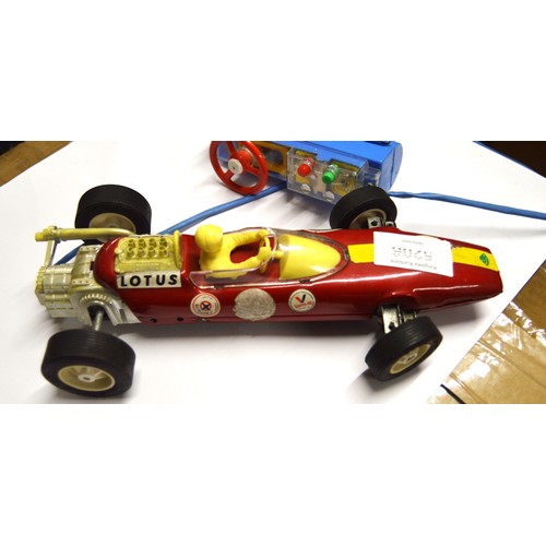 207 - Early Plastic Japanese Remote Control Racing Car. Works but Temperamental. Motor ok - Poss Poor Batt... 