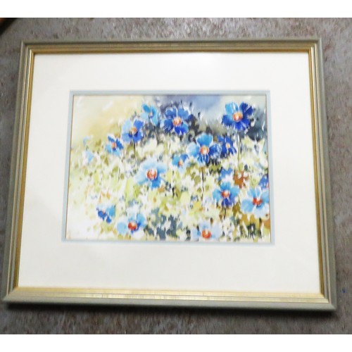 250 - Three Framed Ruth Titley Watercolours:  Two Still Life, and One Welsh Scene