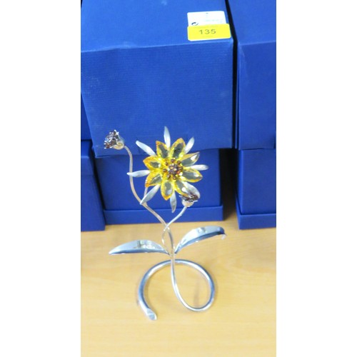 BNIB Swarovski Crystal Flower Ornament - Darigold (Yellow Flower
