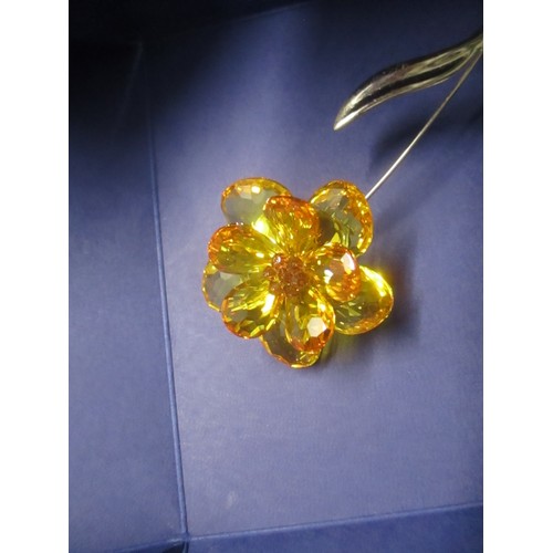 21 - Boxed Swarovski Citrine Dambulla Yellow Flower