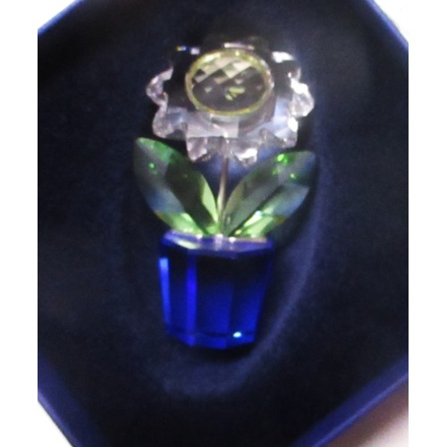 53 - Swarovski Purple Flower Pot Box (VGC)
