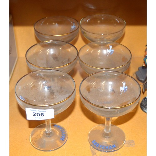 29 - Six Babycham Glasses, Plus a Selection of Sherry Glasses, etc