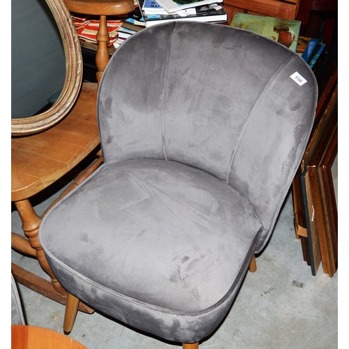 83 - A Pair of Small Grey Upholstered Cocktail Chairs