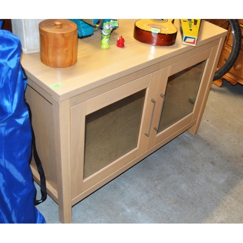 114 - Small Lightwood Glazed Sideboard