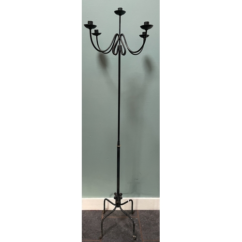 359 - Tall wrought iron candle stand 155cm