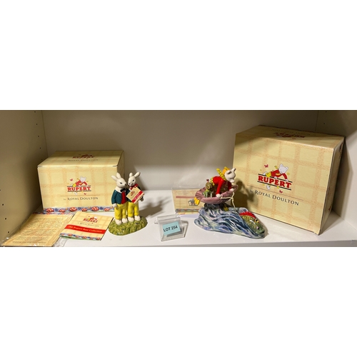 254 - Royal Doulton Rupert bear collection figures “Reggie and Rex The Rabbits” and “Rupert Rides Home lim... 