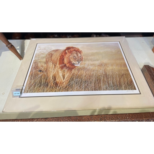 289 - Robert E Fuller signed limited edition print of lion 98/550