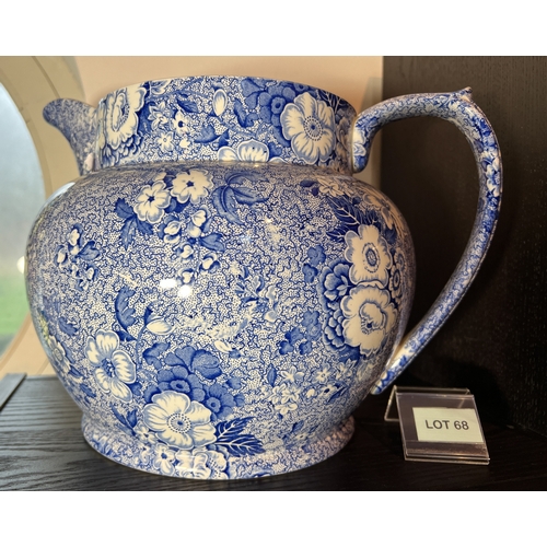 68 - Large blue and white limited spode jug