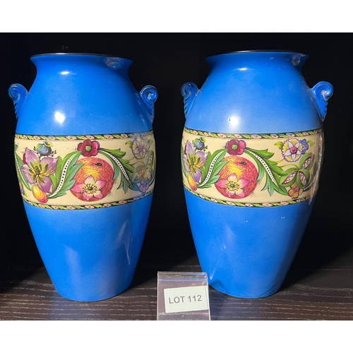 112 - Pair of “John tams Ltd crown pottery” vases