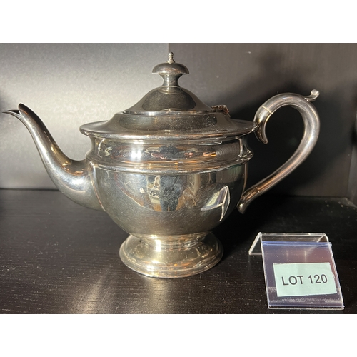 120 - Solid silver Birmingham made teapot weight 469g