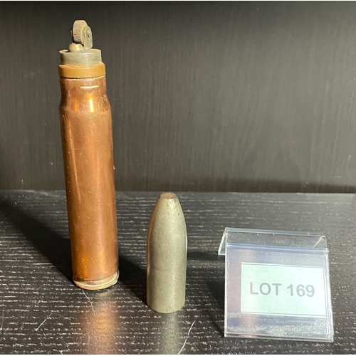 169 - A one off  20 mm trench art shell lighter