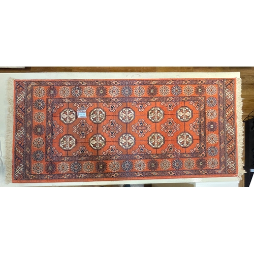 385 - Small Persian style rug - approx 70 x 140cm