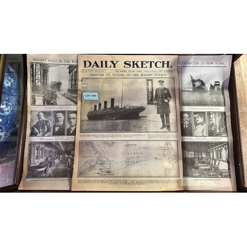 389 - Complete original daily sketch newspaper from Tuesday, the 16th of April 1912 depict the disaster of... 