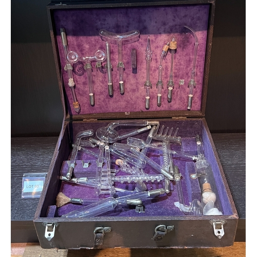 93 - Box of 30 glass instruments  of different shapes and sizes in fitted case circa 1900s