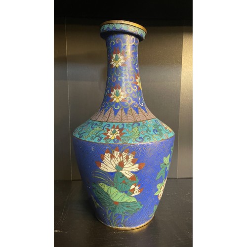 71 - 18th century Chinese enamel vase of fine quality decorated to the body with four seasonal flowers. b... 