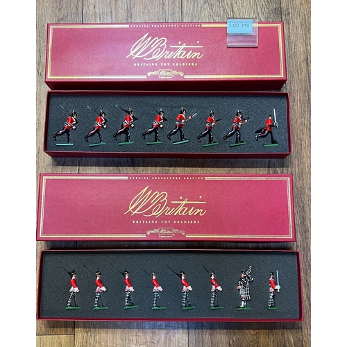 310 - 2x Britain's complete box special collectors editions Britains toy soldiers eight hand painted lead ... 