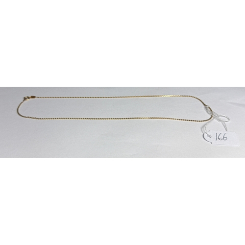 166 - A fine 9ct gold necklace weight 2.4g open length approx 39cm