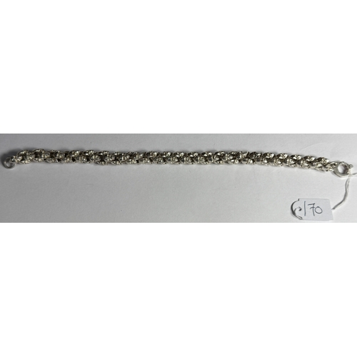 170 - Heavy silver chain made of silver skulls stamped S925